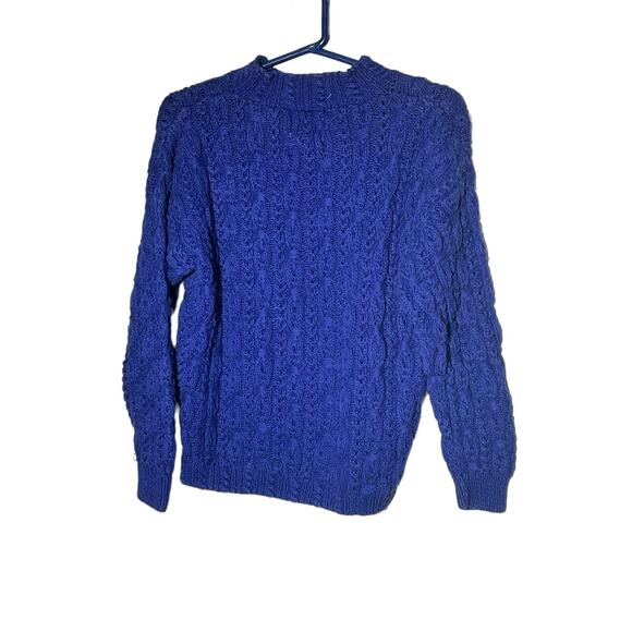 Cape Isle Knitters Womens Blue Cable Knit Sweater Medium Hand Knit Cold Weather - Picture 4 of 5